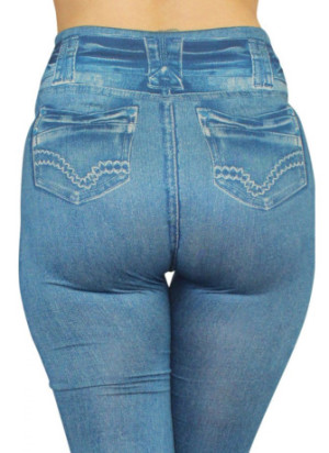 Legging bleu effet jean usé - FD1014